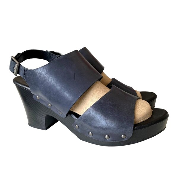 Korks by Kork Ease Annaleigh‎ Leather Platform Stud Clog Sandal Sz 12 Boho Artsy - Picture 1 of 13